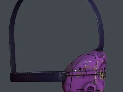 Gas mask helmet 3d model scifi Low-poly  Low-poly 3D model