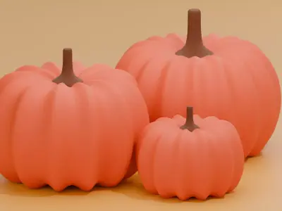Pumpkin  Low-poly 3D model