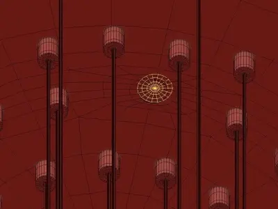 DESAFINADO chandelier with glass balls hanging from it 3D model