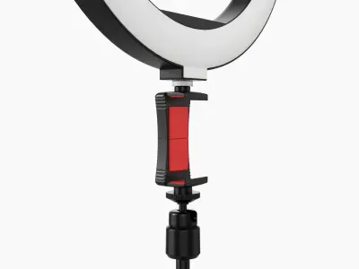 Live streaming tripod with lamp 02 3D model