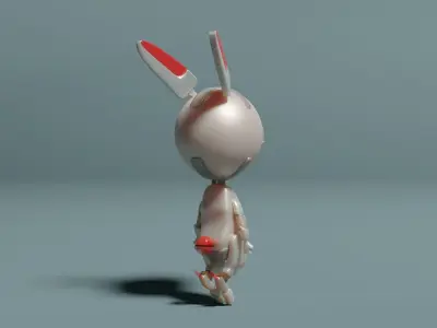 Robotic Bunny Low-poly 3D model