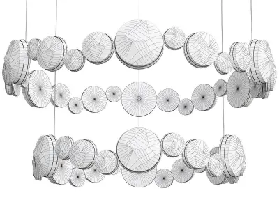 Ring Horizontal Chandelier With Crystals 3D model