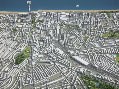 Brighton - 3D City Model Low-poly 3D model