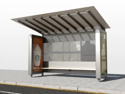 Bus stop 3D model 3D model