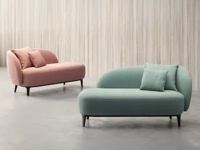 Soufflot 1 Armed Sofa 3D model