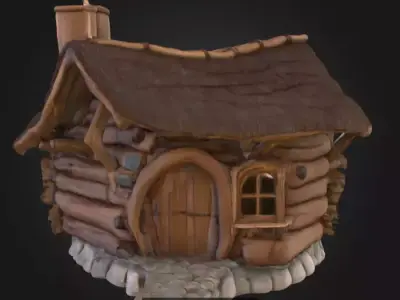 Fantasy Wooden Cabin Collectio 3D Model Pack