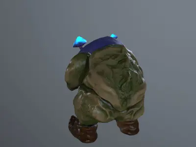 Angry Mushroom 3D character Low-poly 3D model