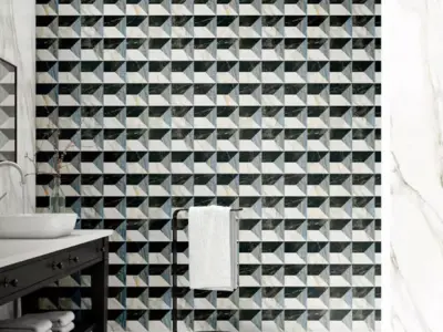 Tri Tone Marble Geometry Tile Texture