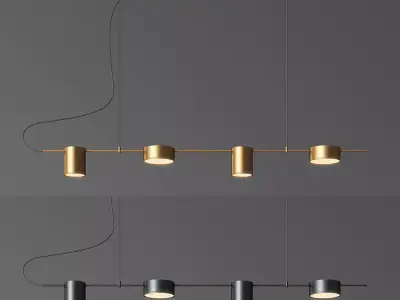 Counterpoint Linear Led Pendant Light 3D model