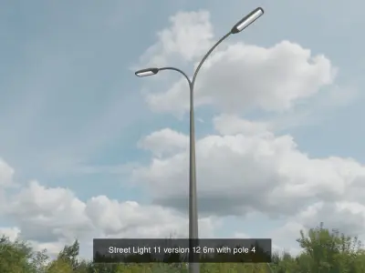 Street Light 11 with pole 4 3D Model Pack