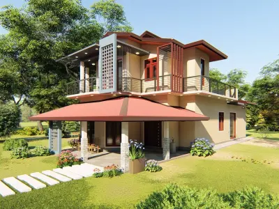 Modern residential building 3D model order