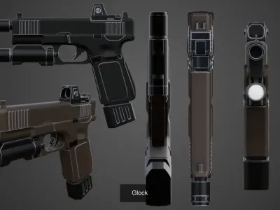 Military equipments and weapons collection 3D Model Pack