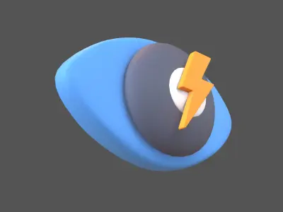 Eyes Symbol with Lighting v1 003 Low-poly 3D model