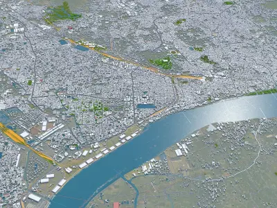 Chittagong Bangladesh 30km Low-poly 3D model