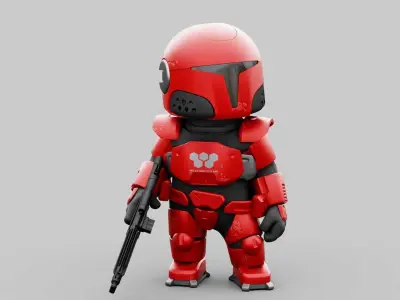 TOON  IMPERIAL  TROOPER RIGGED 3D model