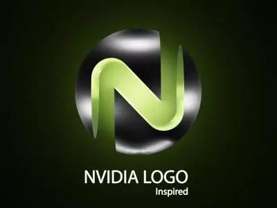 Nvidia concept Abstract Cube Logo customized Text with studio Free 3D model