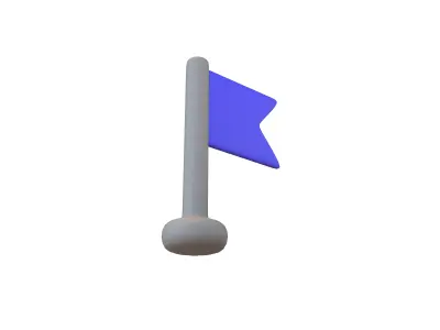 Location Flag v1 004 Low-poly 3D model