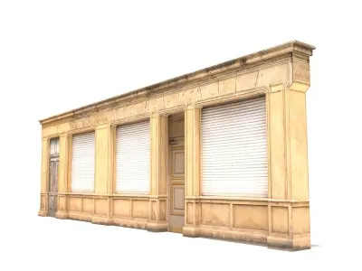 Store Facade Low Poly Low-poly 3D model