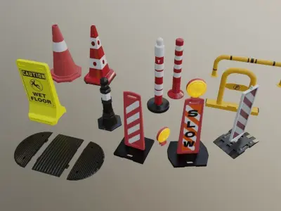 Traffic Sign and Panel Full Pack 3D model