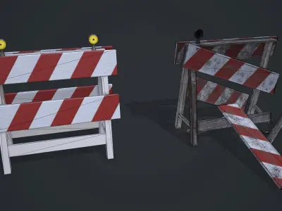 Traffic barriers Low-poly 3D model