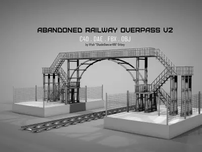 Abandoned Railway Overpass v3 3D model