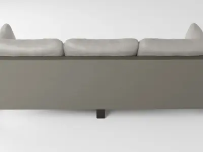 Leather sofa on a metal base in light colors 3D model