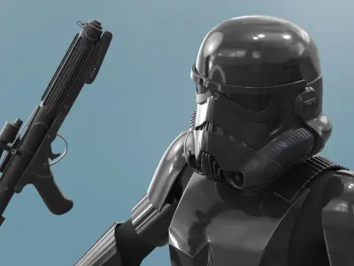  Star Wars Shadow Trooper and Blaster A-Pose 