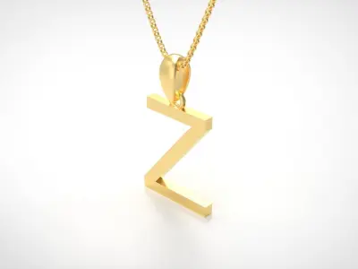 Model 625 Classic Initial Light Z Letter 3D print model