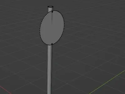 Old rusty radiation sign Low-poly 3D model