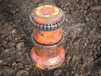 Stone ground tile Low-poly 3D model