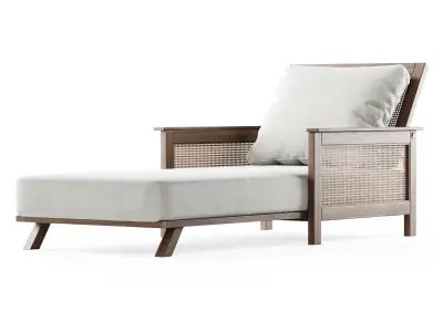 Wooden daybed 3D model