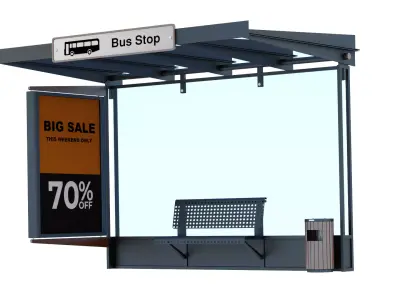 Bus stop 01 3D model