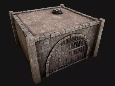 Medieval Prison Cell Low-poly 3D model