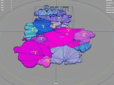 Corum  Black Sea Region  Turkey map region geography political 3D model
