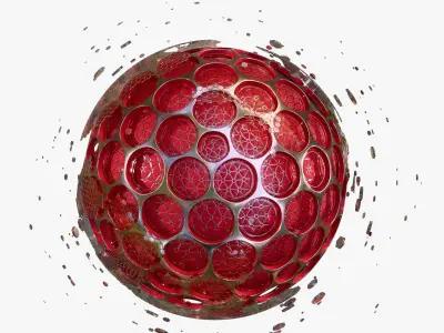 Abstract SciFi Sphere with Hex Cells M1 3D model