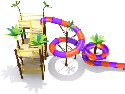 Playground Tornado Slide Low-poly 3D model