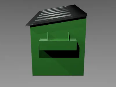 Dumpster trash can Low-poly 3D model shop