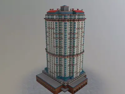 Moscow House Building39 Low-poly 3D model