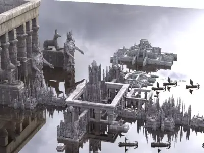 Ancient Greek City 3D Kit bash 3D model