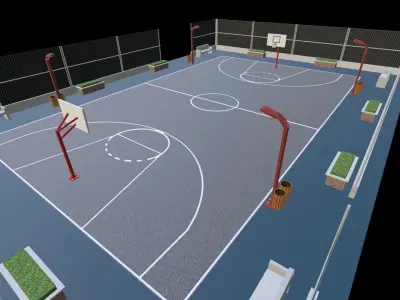 Basketball court 3D model
