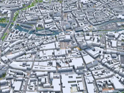 Nuremberg Downtown Germany  Low-poly 3D model