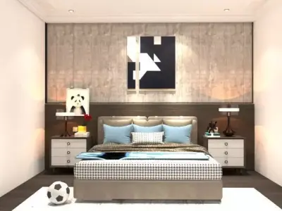 A Minimalist Bedroom Retreat 3D model