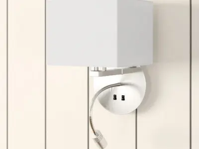 Brushed chrome Jamelia 2-Light Armed Sconce Free 3D model