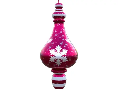 Festive Red Bauble with Nativity Scene 3D  PBR Low Poly Low-poly 3D model