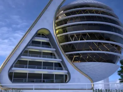 Curve Tower 3D model