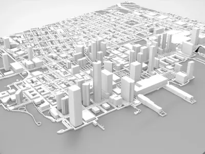 Cityscape New York USA fragment city  3D model purchase