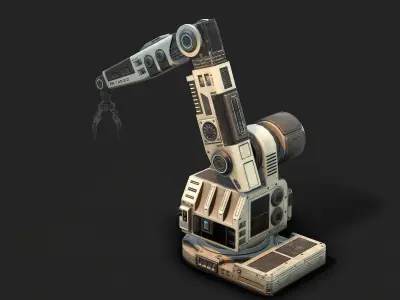 Robotic Arm 04 low poly Low-poly 3D model