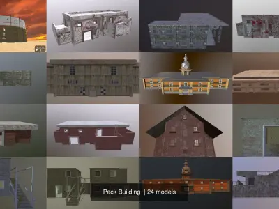 Modular Building Pack City Game Ready