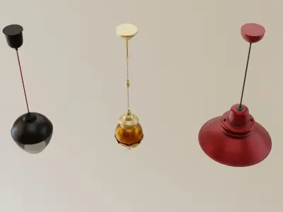 Ceiling Lamp Low-poly 3D model 9
