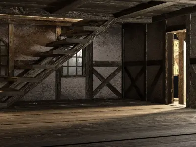 medieval tavern Low-poly 3D model